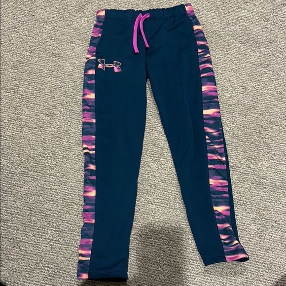 Under Armour Kids' Navy and Pink Athletic Pants - Picture 1 of 2
